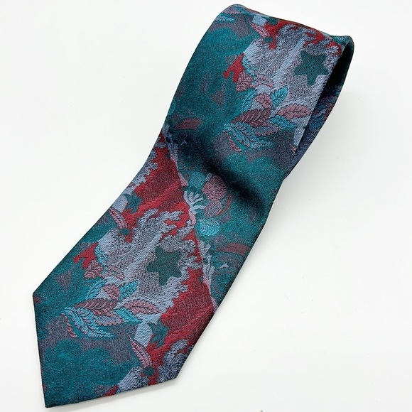 Lanvin Paris Men's 100% Silk‎ Tie Abstract Undersea Print - Picture 1 of 4